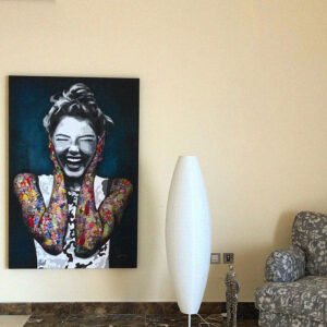 The "Hear No Evil" painting is a modern representation of one of the three wise apes for the mystic voices art collection. Worlwide delivery!