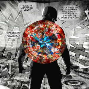 Captain America, the symbol of freedom and liberty is portrayed in this painting by award winning artist Kristel Bechara