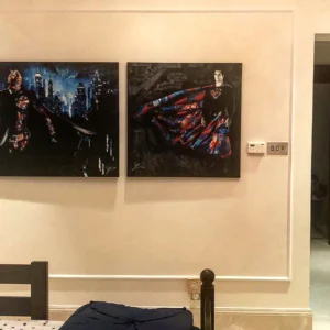 Superheroes 7 The heroic traits of Superheroes are portrayed using dynamic colors in those "Superheroes" paintings, an art collection by Kristel Bechara