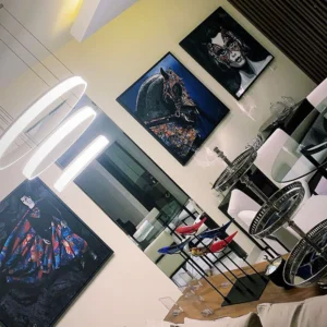 Superheroes 26 The heroic traits of Superheroes are portrayed using dynamic colors in those "Superheroes" paintings, an art collection by Kristel Bechara