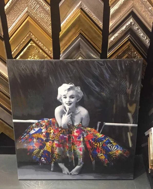 In this contemporary art painting, the iconic Marilyn Monroe and her tutu are portrayed by Kristel Bechara