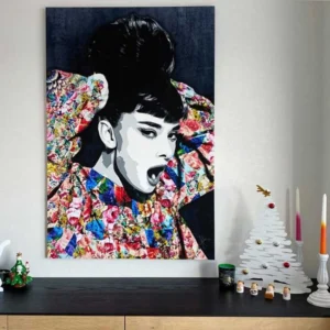 Starborn Archetypes 22 Beauty style icon "Audrey Hepburn" is portrayed in this contemporary art painting by Kristel Bechara
