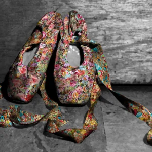 In "The Galmorous Pointe Shoes" painting Kristel Bechara portrays the shoes which are the epitome of elegant and beautiful