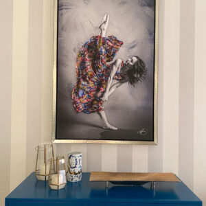 Céline is an architect and a professional dancer portrayed in this painting by award winning artist Kristel Bechara