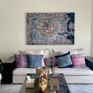Garden of Life 18 Knitted Victorian Garden painting is a depiction of the crochet brought in the Victorian era by artist Kristel Bechara