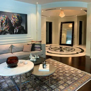 Tribute to the Masters 24 The Lovers painting by Kristel Bechara as seen in contemporary art collectors' home