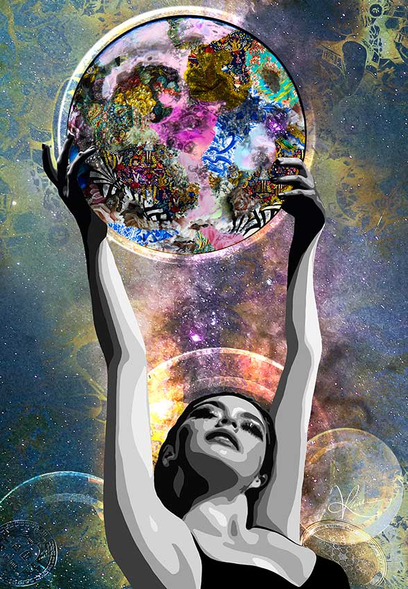 Kristel Bechara, the first Middle Eastern artist to sell art as an NFT, depicts the term "To the Moon" in this digital artwork. Check it out!