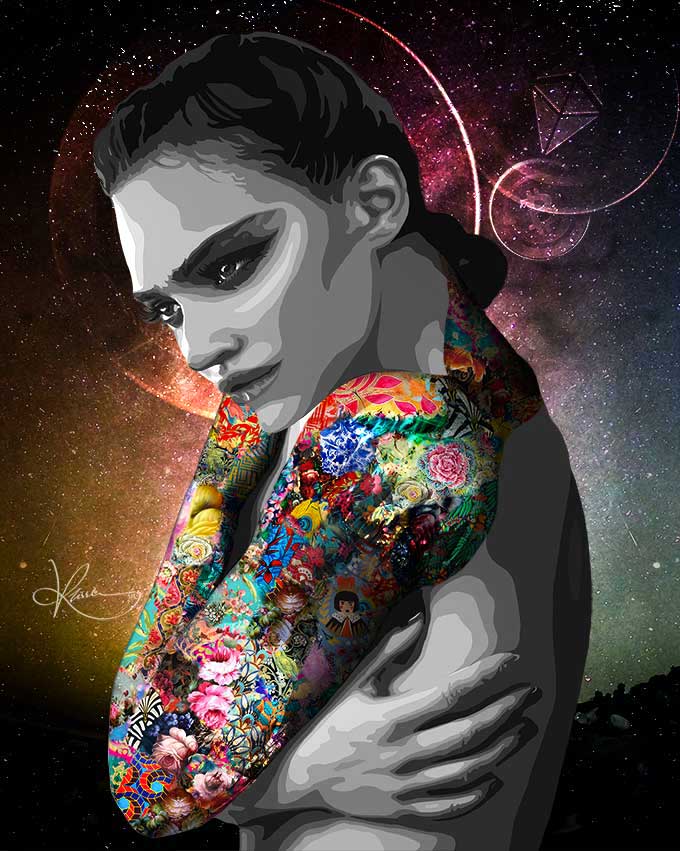 HODL, is portrayed by Kristel Bechara in this digital artwork, this NFT depicts the act of holding as one reaches the moon. Check it out!