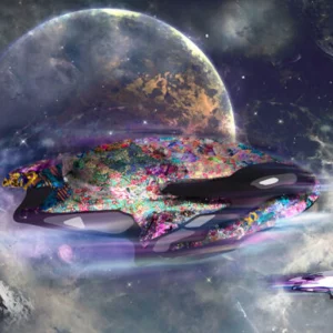 The Majestic Vessel of the Skies print on plexi artwork is one of the plexi artworks from the Voyageur collection by Kristel Bechara. Shop here!