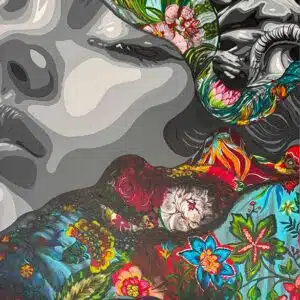 The Furies 1: Reimagined as the Thought Police 6 Colorful floral patterns on abstract faces