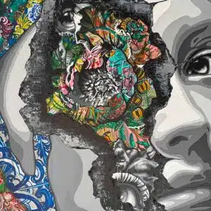 The Furies 2: Reimagined as the Thought Police 3 Colorful floral patterns within a face