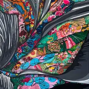 Unlimited 7 Colorful abstract floral design with textures